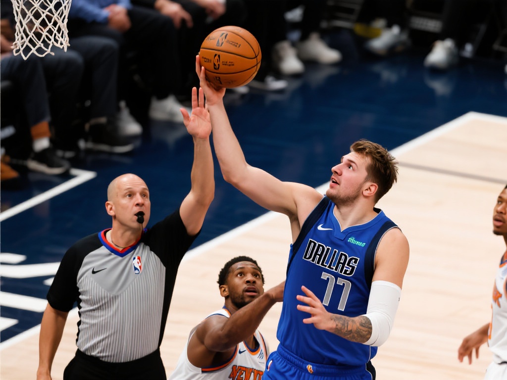 东契奇上篮遭犯规，裁判手势引争议解读